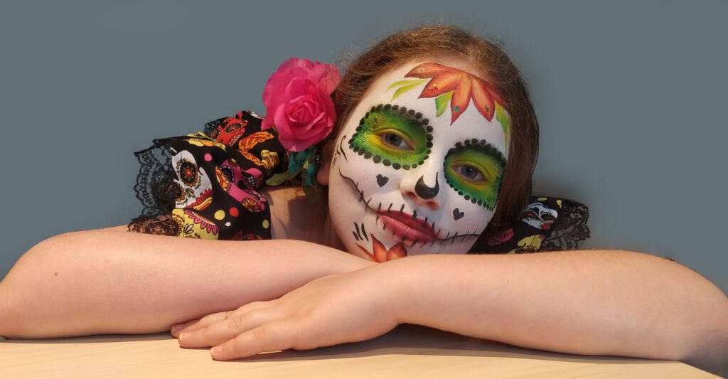 Candy skull meisje schmink dias las muertas